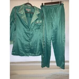 Fernando Sanchez Squette Vintage Button Down And Pants Pajamas Set SZ Medium